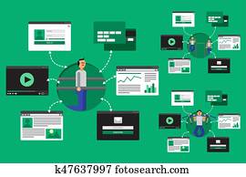 web, virtuell, Socail, vernetzung web, virtuell, Socail, vernetzung