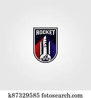 בציר, טוס, מעבורת חלל, לוגו, וקטור, תג, דוגמה