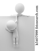 3d, קטן, אנשים, -, עזור, ל, ה, ידיד