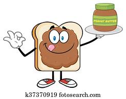 Bread Slice With Peanut Butter Bread Slice With Peanut Butter