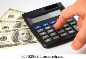 Calculator and money - accounting concept