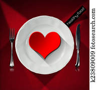 Healthy Food - Red Heart on the Plate Healthy Food - Red Heart on the Plate