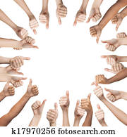 human hands showing thumbs up in circle