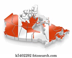 Map of Canada in Canadian flag colors Map of Canada in Canadian flag colors