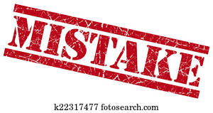 mistake red grungy stamp on white background mistake red grungy stamp on white background