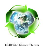 símbolo, de, a, meio ambiente