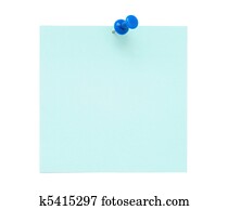 Blank blue post it note