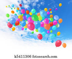 Colorful balloons on blue sky Colorful balloons on blue sky