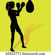 Girl boxer silhouette Girl boxer silhouette