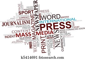 mídia, e, jornalismo, etiquetas, nuvem