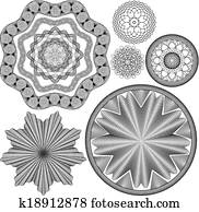 set, od, vinobranie, backgrounds, guilloche, ornamentálny, živel, na, potvrdenie, peniaze, diplom, dôkaz, dekoračný, naspäť, rurkove lesenie