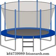 trampoline, pictogram, realistisch, stijl