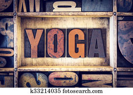 Yoga Concept Letterpress Type Yoga Concept Letterpress Type