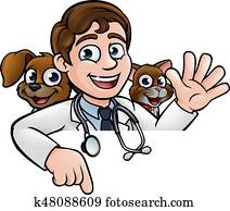 בדוק, ציור היתולי, אופי, להצביע, חתום