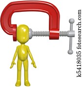 מלחצת, סחוט, בן אדם, הובל, כאב ראש, מדגיש, לחץ