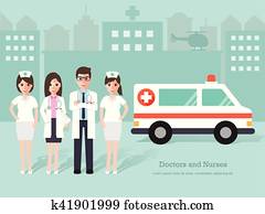 רופאים, ו, nurses,, צוות רפואי