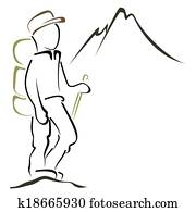 bergsteigen, symbol bergsteigen, symbol