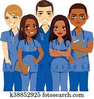 diversidade, enfermeira, equipe