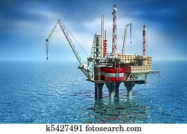 Drilling offshore Platform in sea. Drilling offshore Platform in sea.