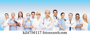 equipe, ou, grupo, de, doutores enfermeiras