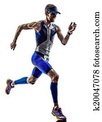 man triathlon iron man athlete runners running