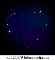Star heart in night sky Star heart in night sky