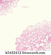 Vector Pink Floral Square Frame Vector Pink Floral Square Frame