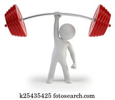 3d small people - Athlete lifting weights 3d small people - Athlete lifting weights