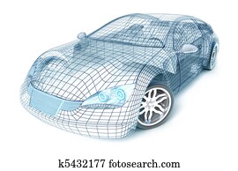 Car design, wire model Car design, wire model