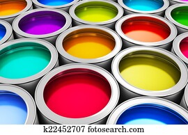 Color paint cans Color paint cans