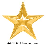 Gold Star on white background Gold Star on white background