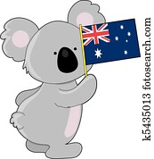 Koala Australian Flag Koala Australian Flag