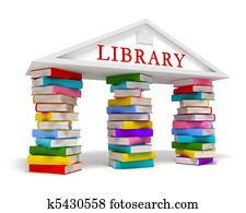 Library books icon on white Library books icon on white