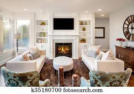 living room in new home, with fire living room in new home, with fire