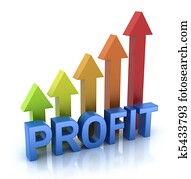 lucro, coloridos, gráfico, conceito