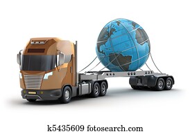 Modern truck carrying the earth Modern truck carrying the earth