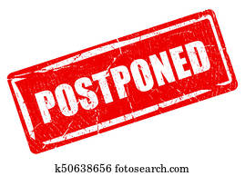 Postponed rectangular rubber stamp Postponed rectangular rubber stamp