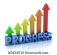 Progress colorful graph concept Progress colorful graph concept