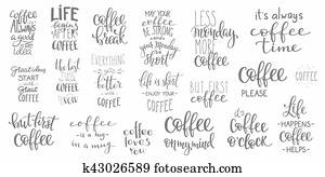Quote coffee cup typography set Quote coffee cup typography set