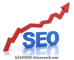 Seo in blue color and a graph Seo in blue color and a graph