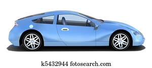 Sport car - left side view Sport car - left side view