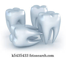 Teeth on white background. 3D image