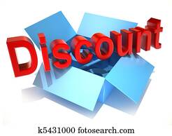 The word discount on a cardboard The word discount on a cardboard