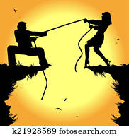 tug of war between man and woman