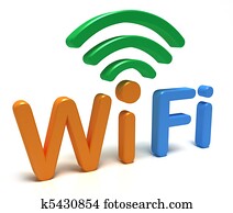 wifi, logo., 3d, מושג, בלבן