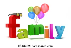 Word family with colourful letters.