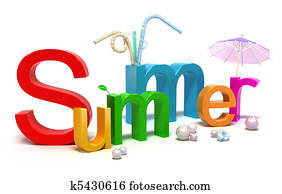 Word summer with colourful letters Word summer with colourful letters