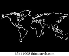 紫色 世界地図 アウトライン 上に 黒 クリップアート K Fotosearch