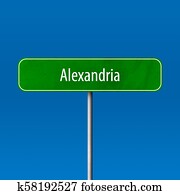 Alexandria - town sign, place name sign