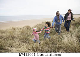 Black Family on a beach